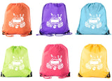 Easter Bunny & Eggs Color in Mix Polyester Drawstring Bag