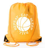 Eat - Sleep - Ball - Repeat Polyester Drawstring Bag - Mato & Hash