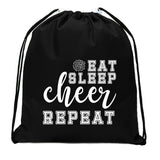 Eat, Sleep, Cheer, Repeat Mini Polyester Drawstring Bag
