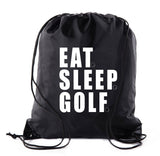 Eat. Sleep. Golf. Polyester Drawstring Bag
