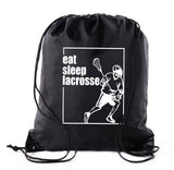 Eat, Sleep, Lacrosse - Male Polyester Drawstring Bag
