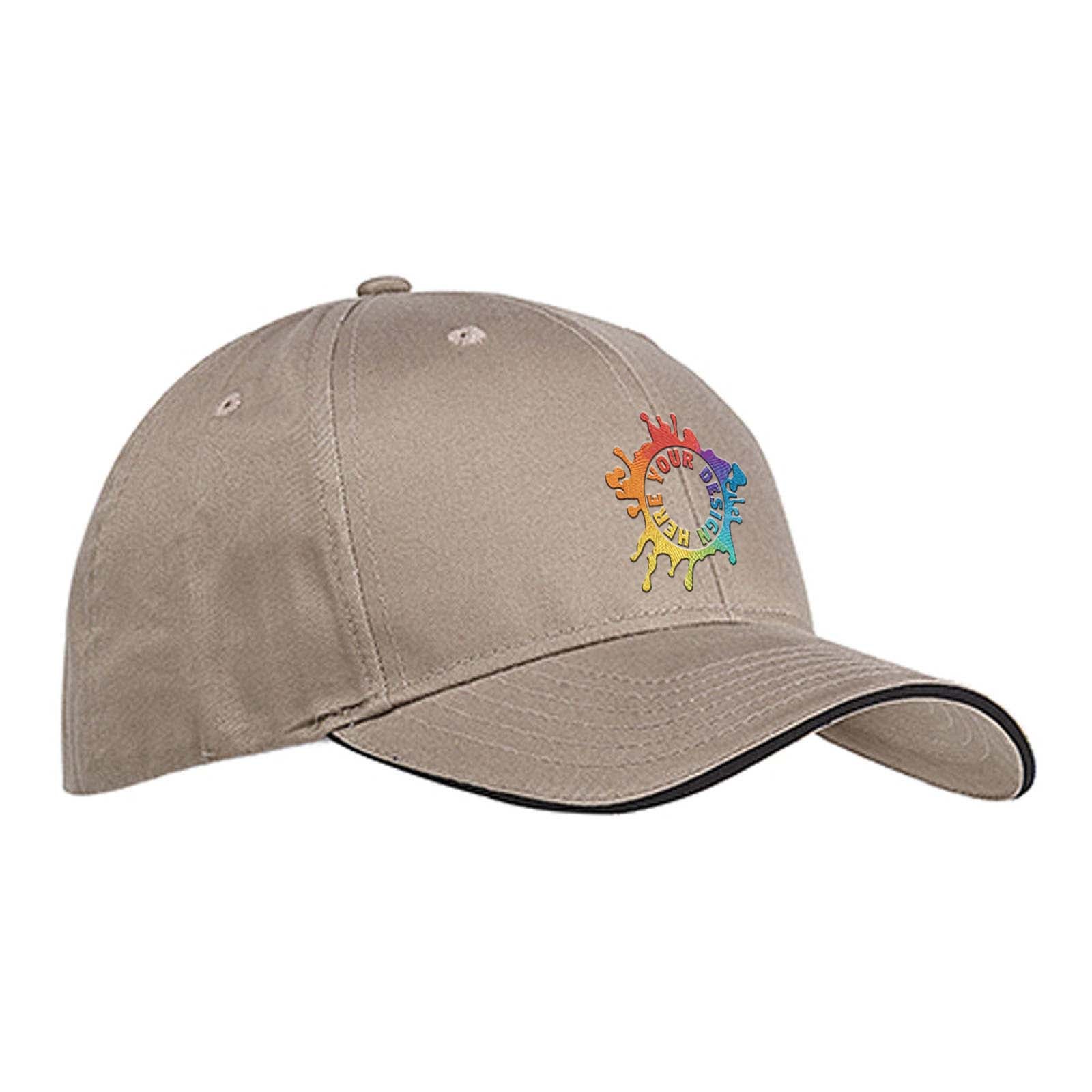 Embroidered Big Accessories 6-Panel Twill Sandwich Baseball Cap - Mato & Hash