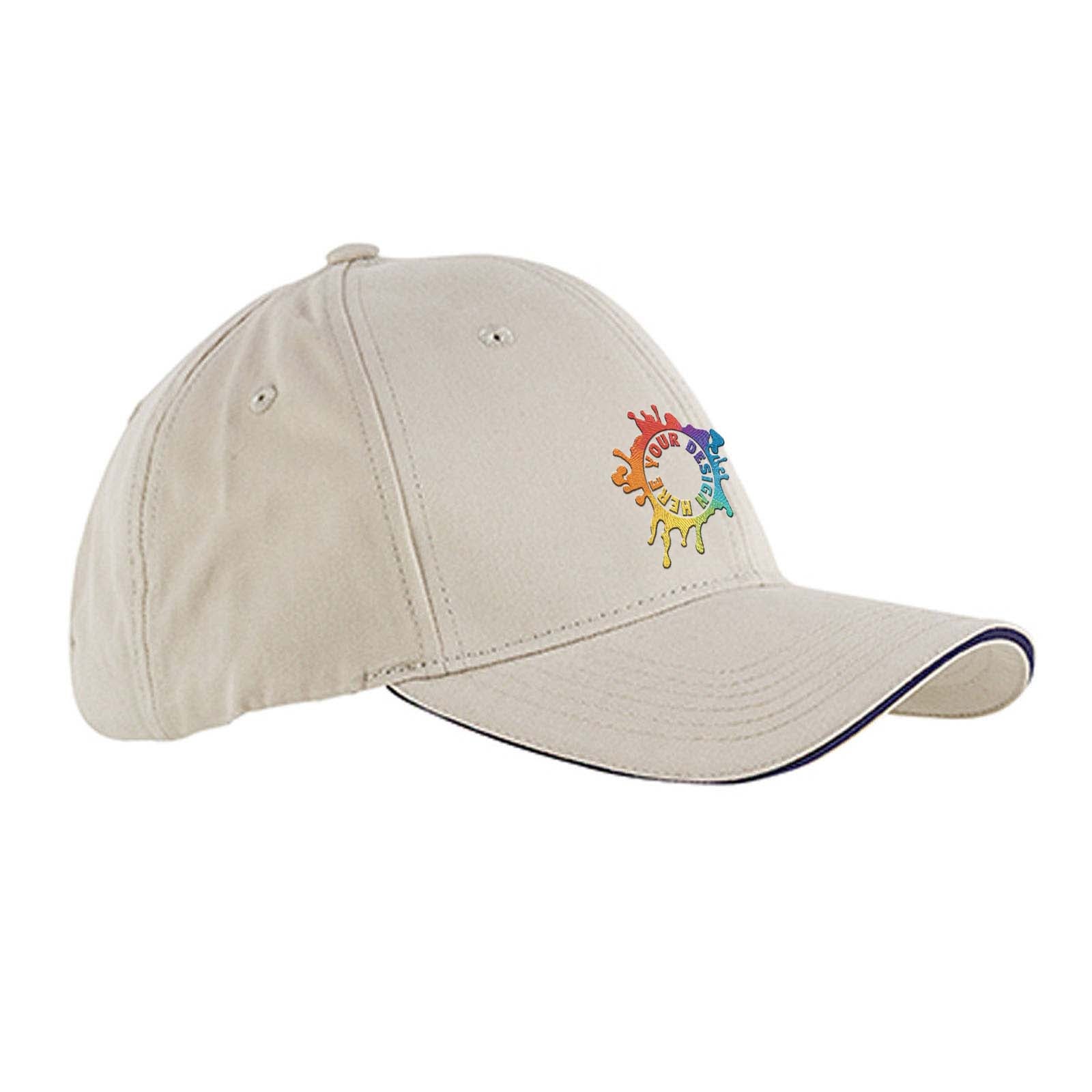 Embroidered Big Accessories 6-Panel Twill Sandwich Baseball Cap - Mato & Hash