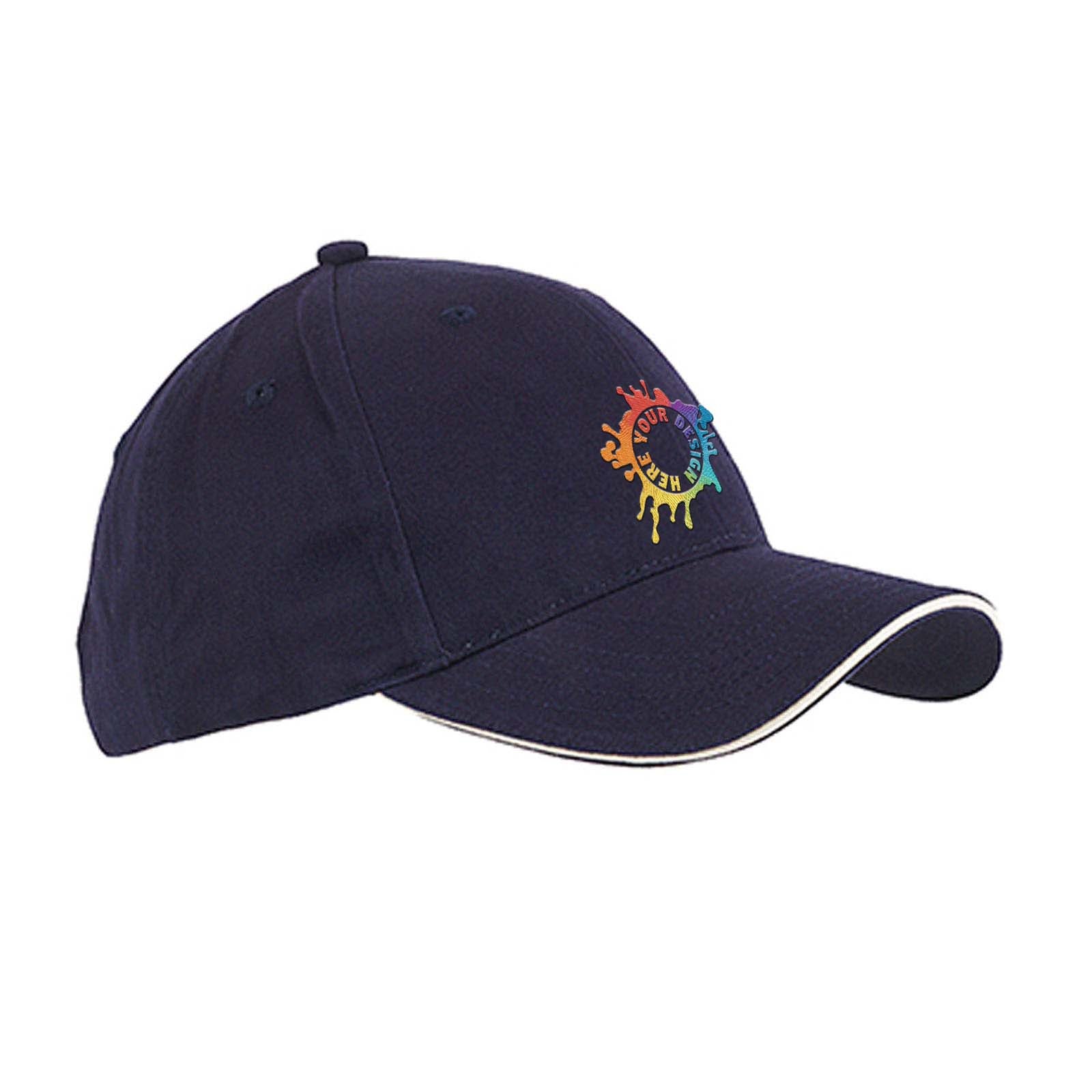 Embroidered Big Accessories 6-Panel Twill Sandwich Baseball Cap - Mato & Hash