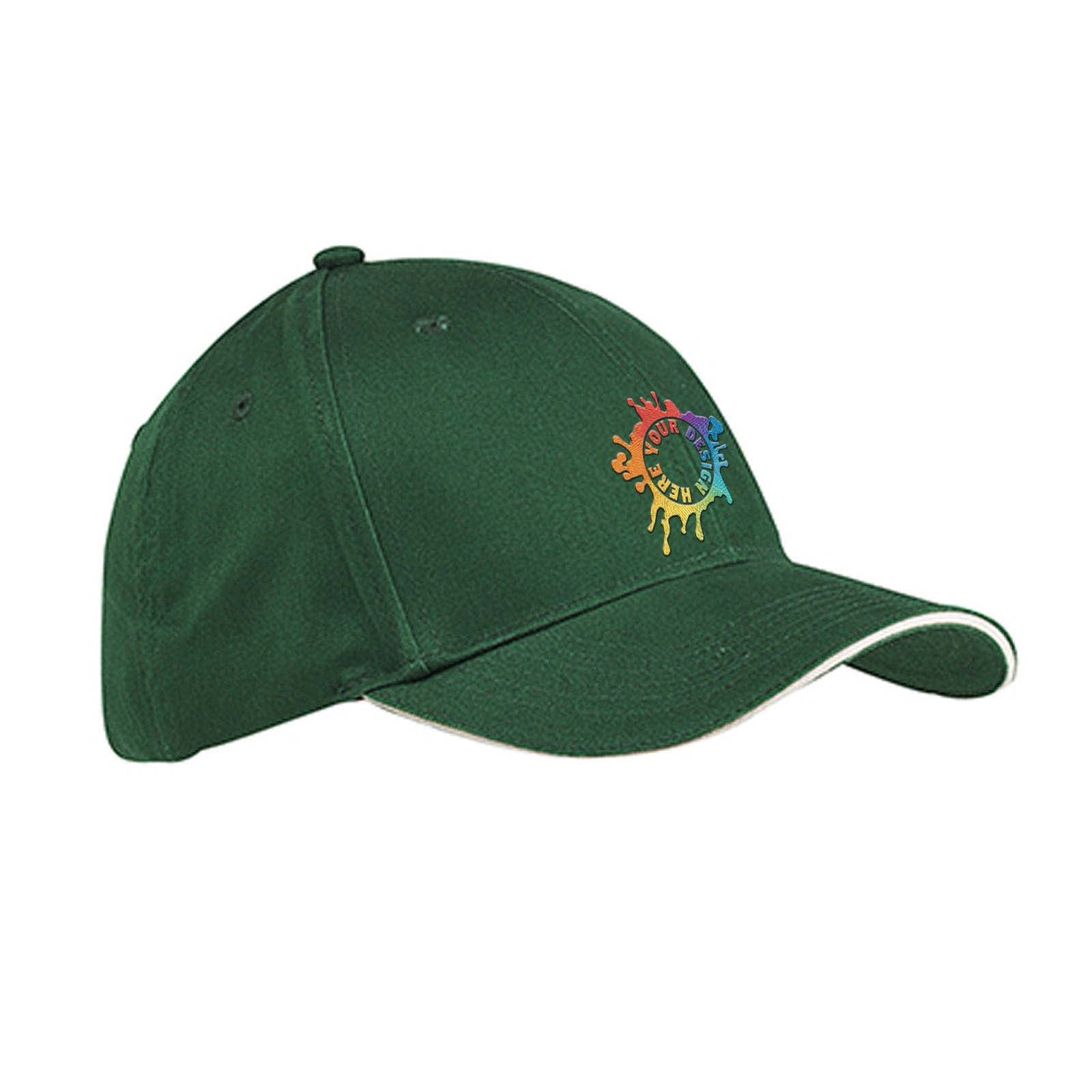 Embroidered Big Accessories 6-Panel Twill Sandwich Baseball Cap - Mato & Hash