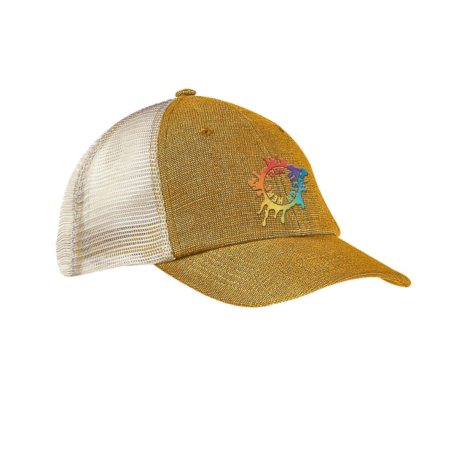 Embroidered econscious Washed Hemp Blend Trucker Hat - Mato & Hash