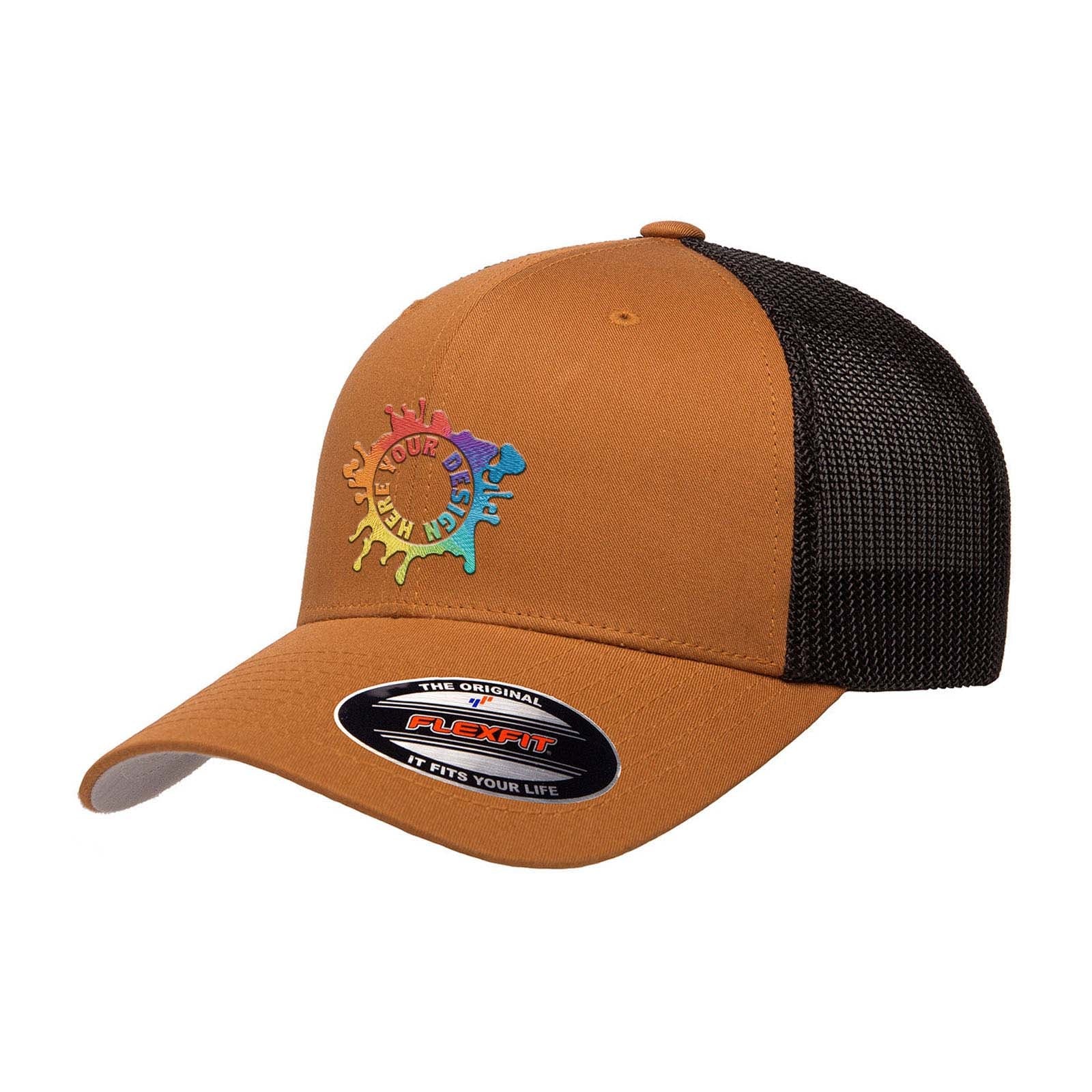 Embroidered Flexfit Adult 6-Panel Trucker Cap - Mato & Hash