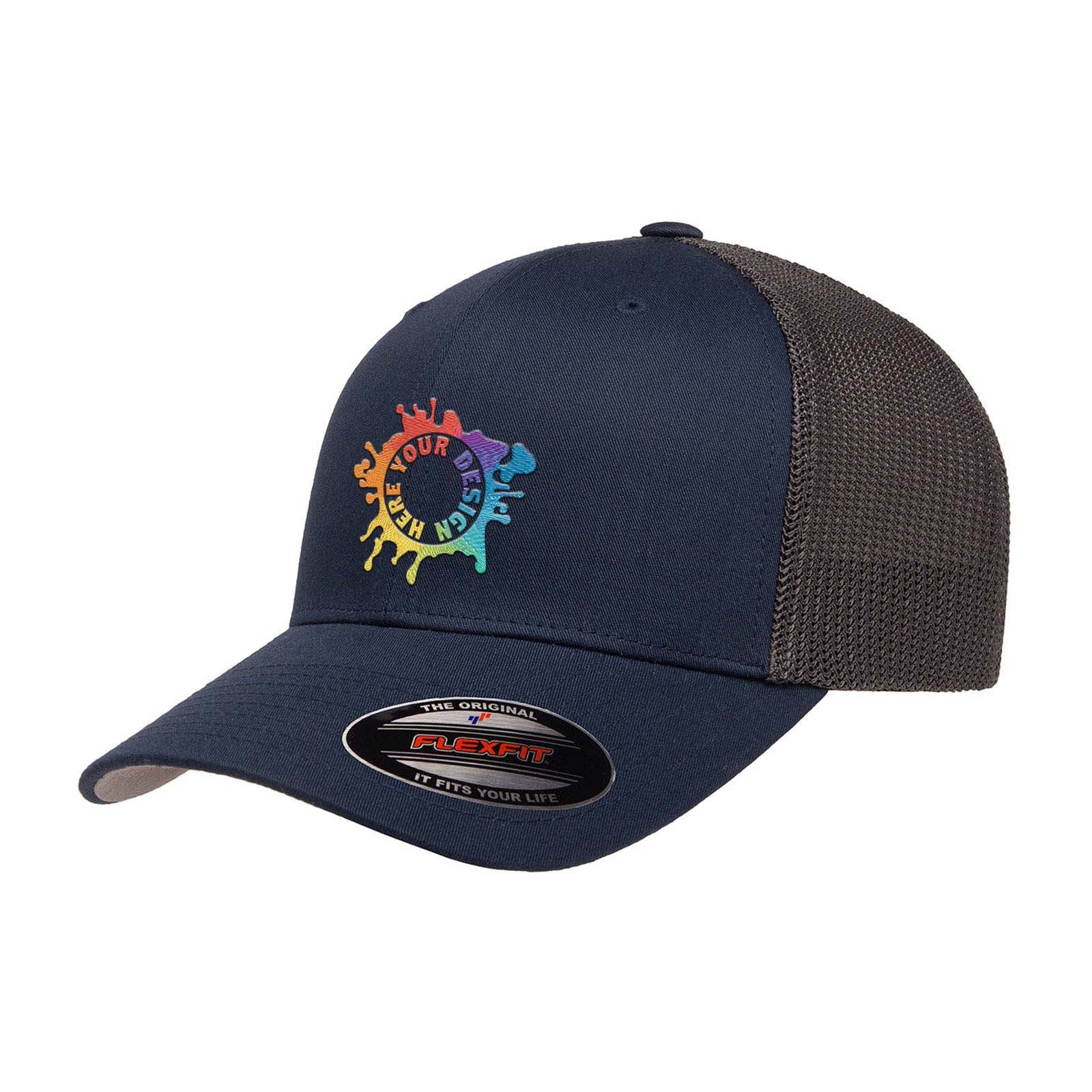 Embroidered Flexfit Adult 6-Panel Trucker Cap - Mato & Hash
