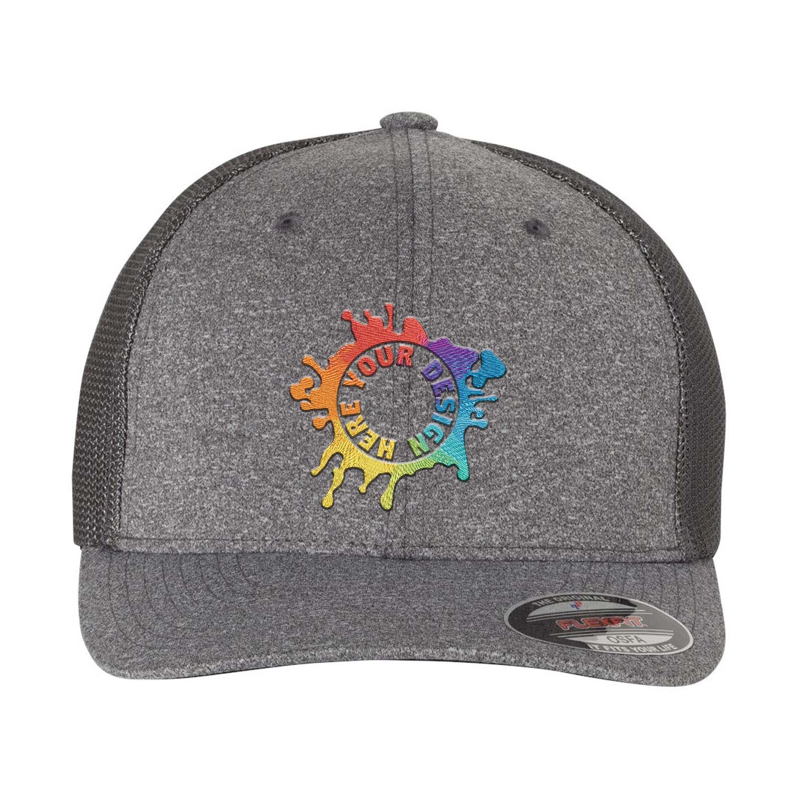 Embroidered Flexfit Mélange Trucker Cap - Mato & Hash