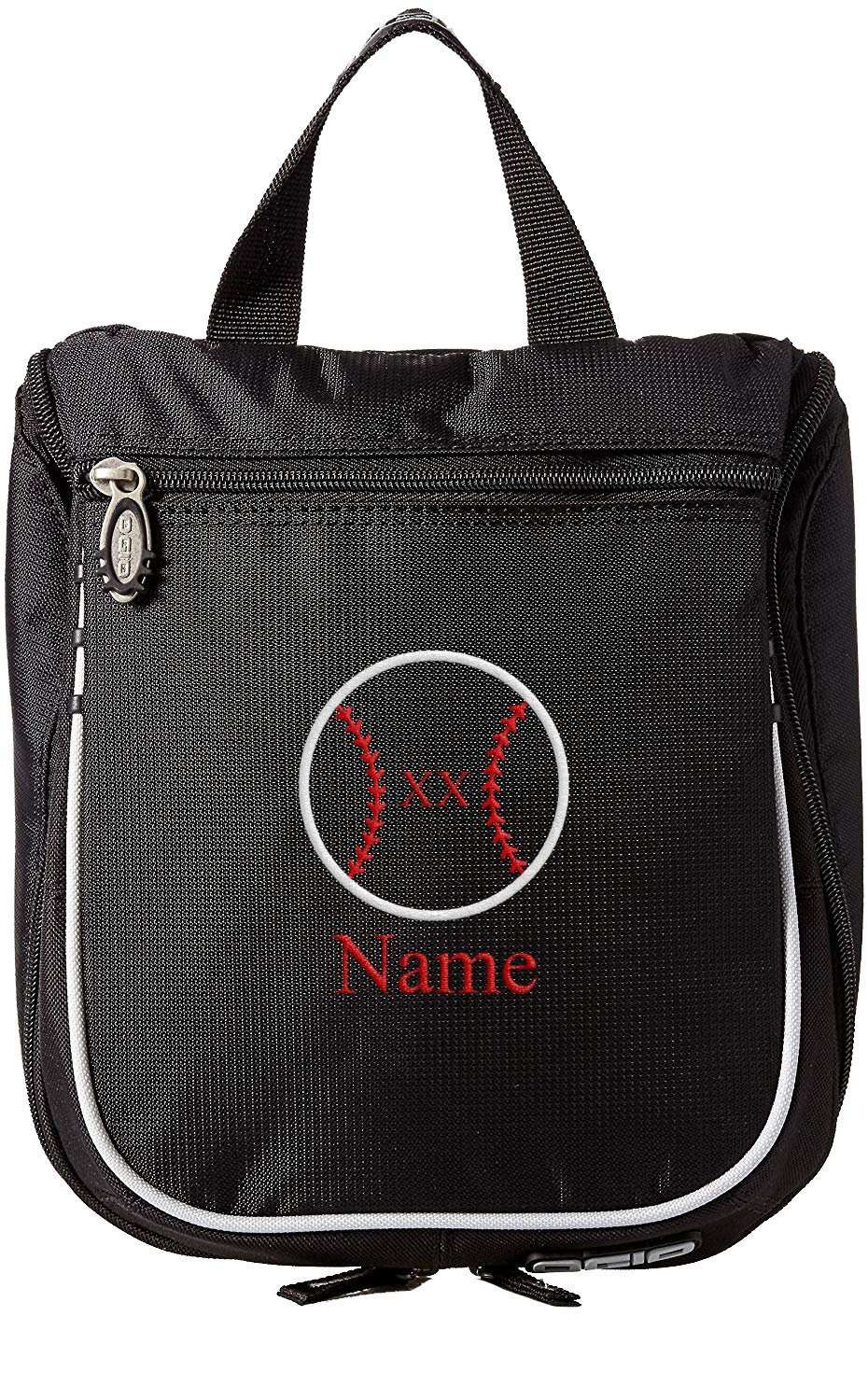 Embroidered Hanging Toiletry Bag – Custom Dopp Kit/Shaving Kit - Baseball - Mato & Hash