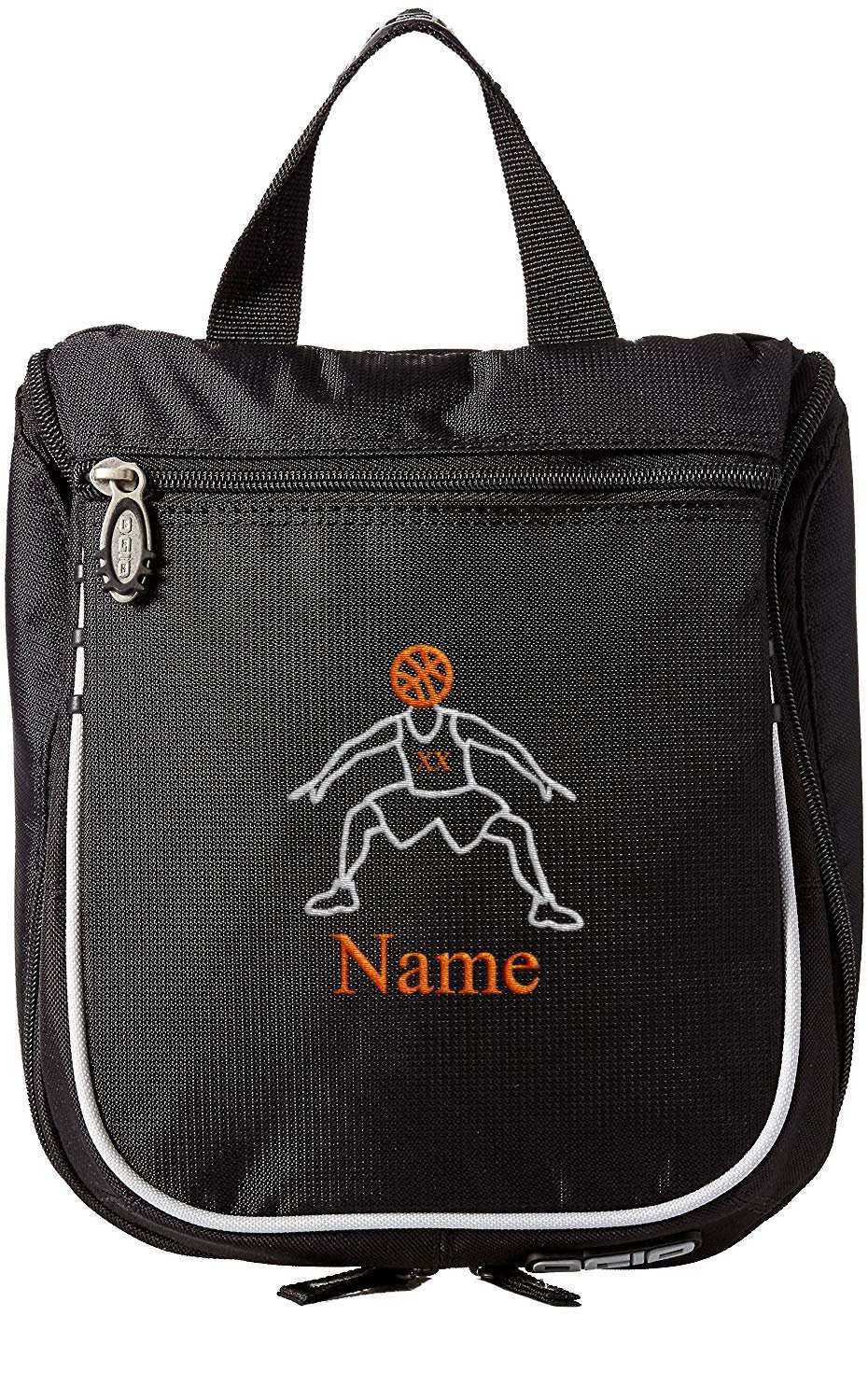 Embroidered Hanging Toiletry Bag – Custom Dopp Kit/Shaving Kit - Basketball - Mato & Hash