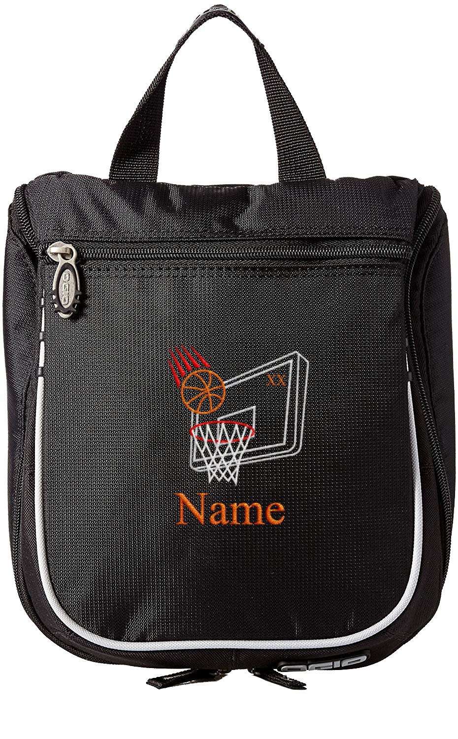 Embroidered Hanging Toiletry Bag – Custom Dopp Kit/Shaving Kit - Basketball - Mato & Hash