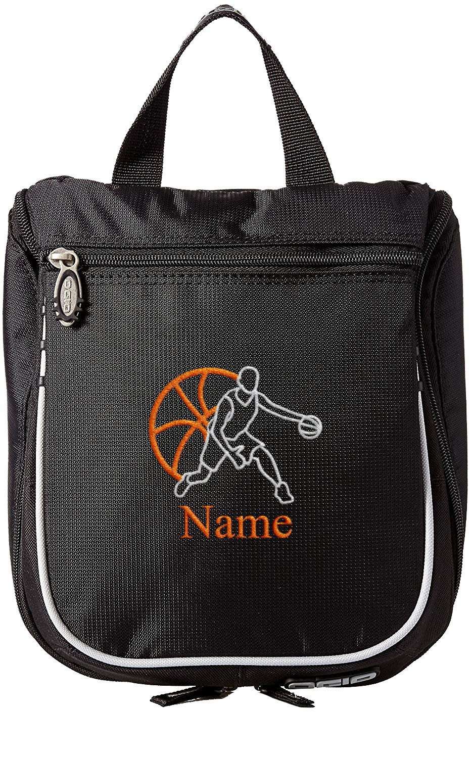 Embroidered Hanging Toiletry Bag – Custom Dopp Kit/Shaving Kit - Basketball - Mato & Hash