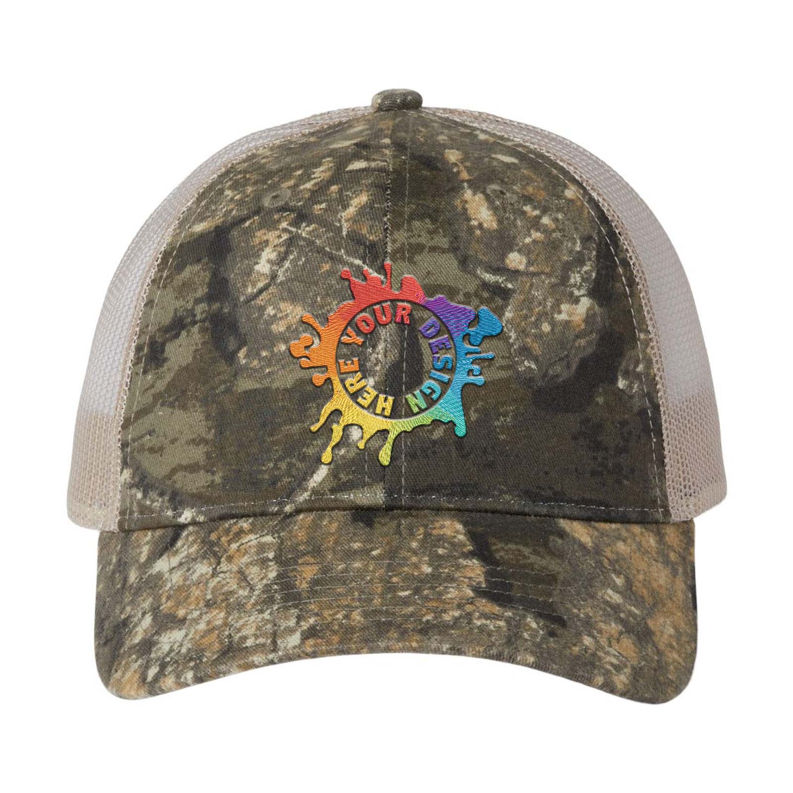 Embroidered Kati Licensed Camo Mesh Back Cap - Mato & Hash