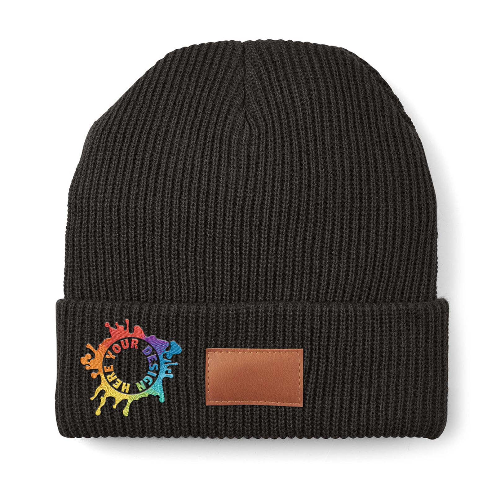 Embroidered Leeman Cuffed Rib Knit Beanie - Mato & Hash