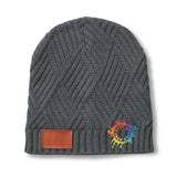 Embroidered Leeman Trellis Knit Beanie