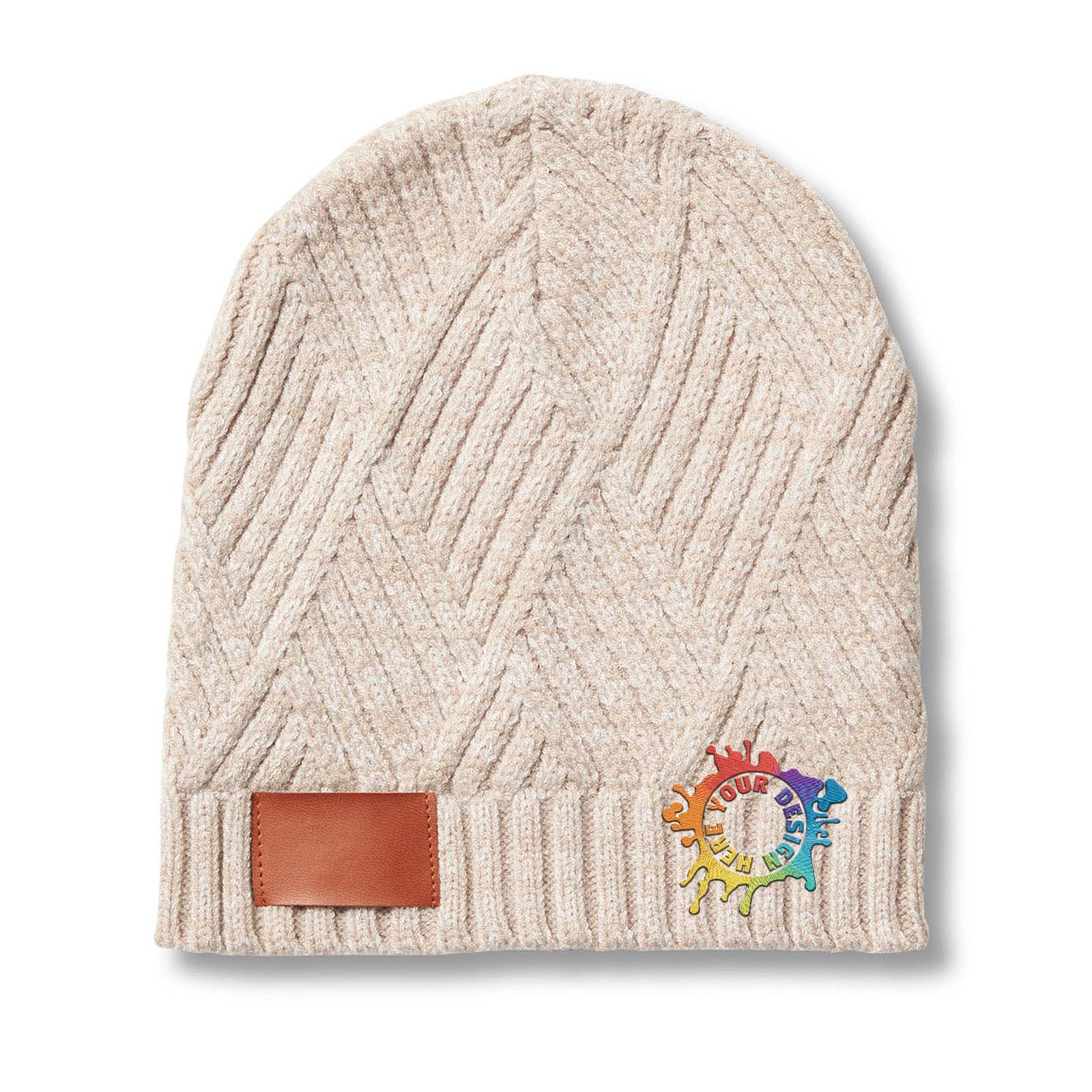 Embroidered Leeman Trellis Knit Beanie - Mato & Hash