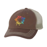 Embroidered Mega Cap Washed Twill Trucker Cap - Mato & Hash