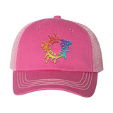 Embroidered Mega Cap Washed Twill Trucker Cap - Mato & Hash