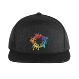 Embroidered Pacific Headwear Heathered 6-Panel Arch Trucker Snapback Cap