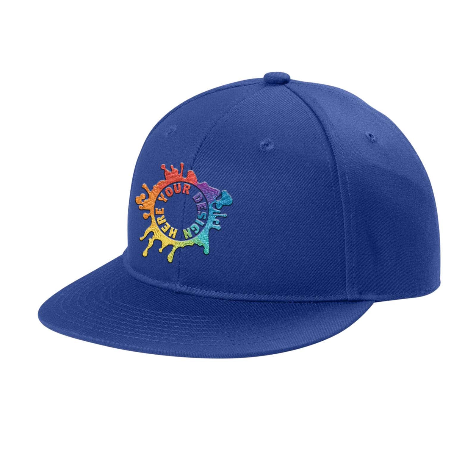 Embroidered Port Authority® Snapback Flat Bill Cap - Mato & Hash