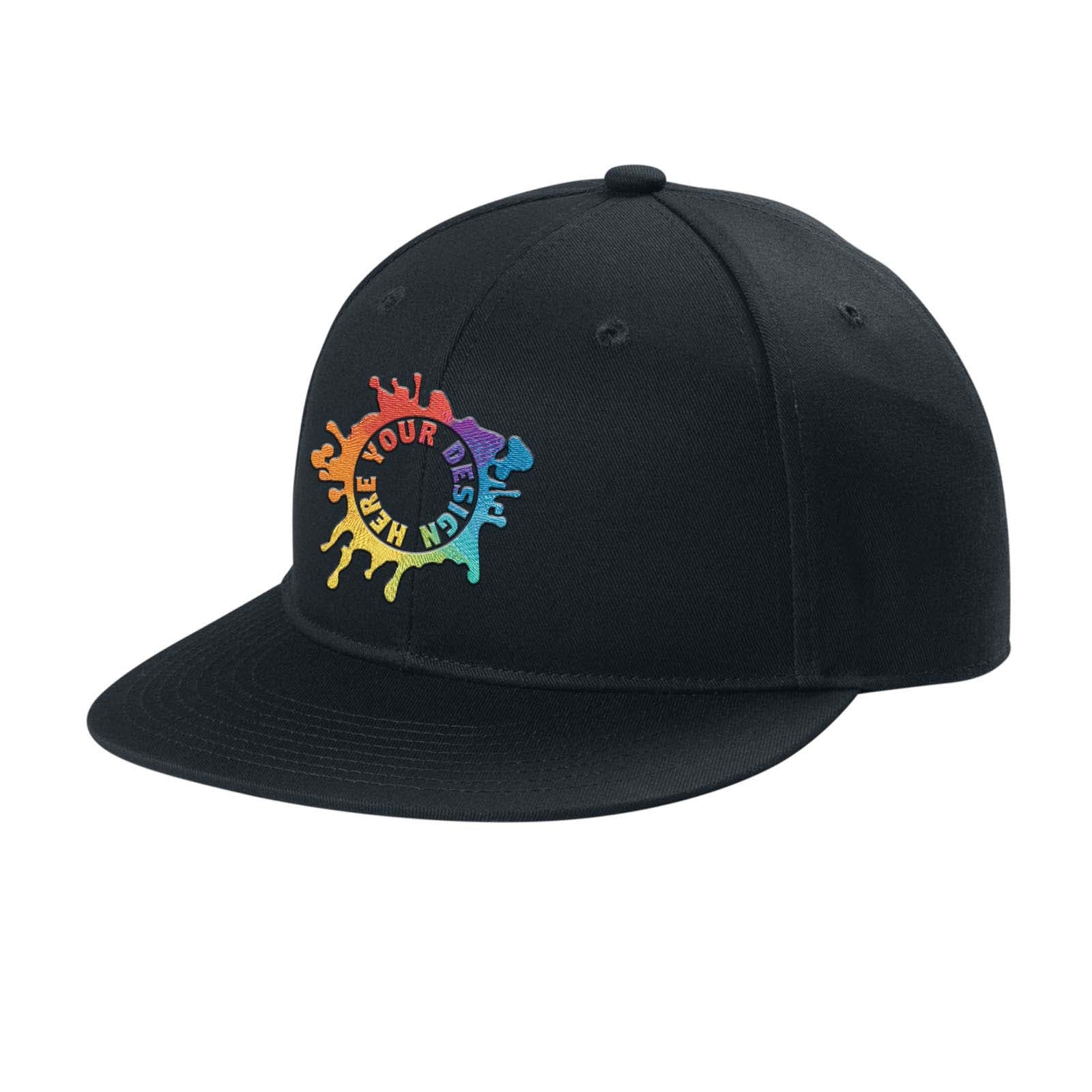 Embroidered Port Authority® Snapback Flat Bill Cap - Mato & Hash