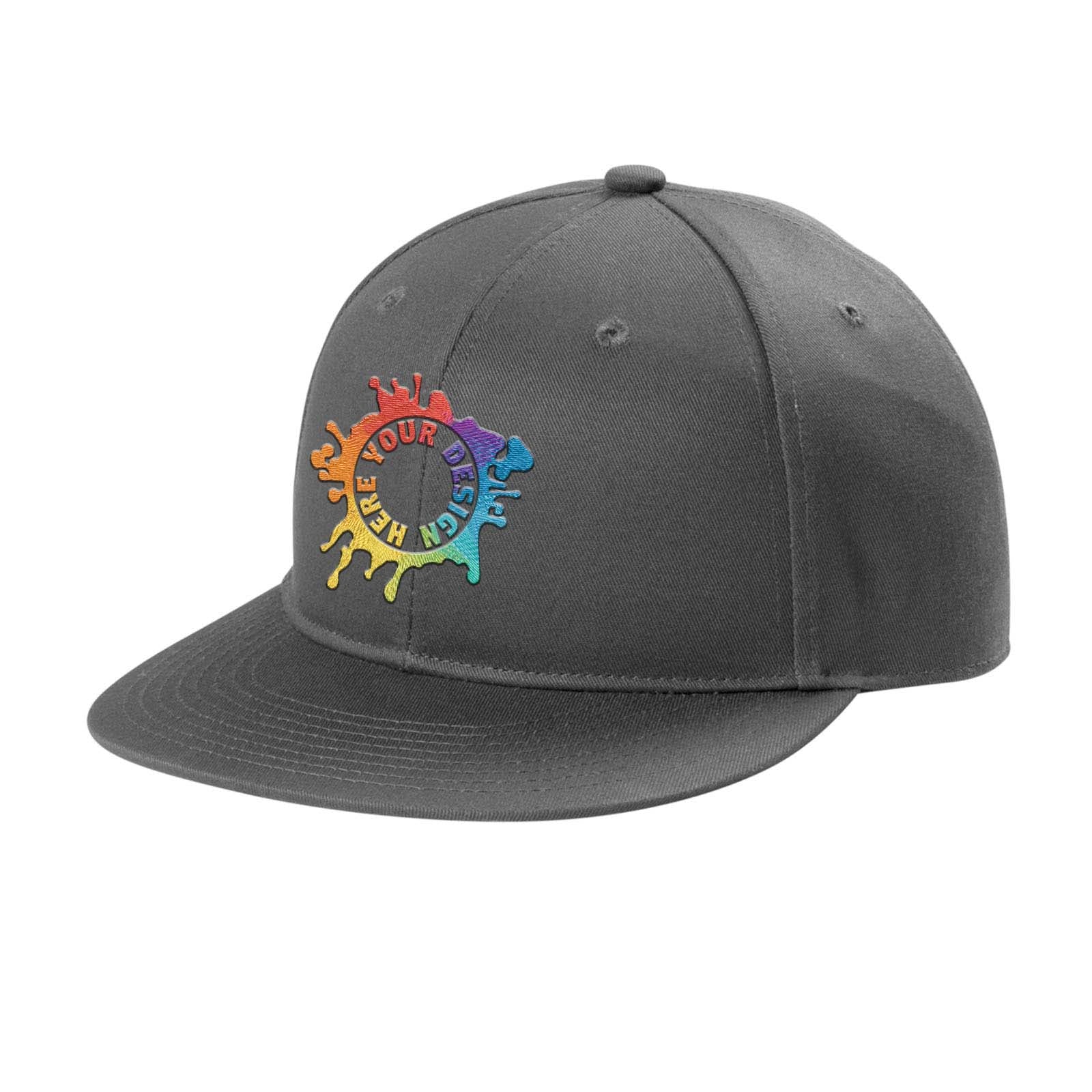Embroidered Port Authority® Snapback Flat Bill Cap - Mato & Hash