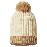 Embroidered Richardson Chunky Cable with Cuff & Pom Beanie - Mato & Hash