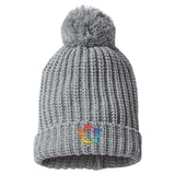 Embroidered Richardson Chunky Cable with Cuff & Pom Beanie - Mato & Hash