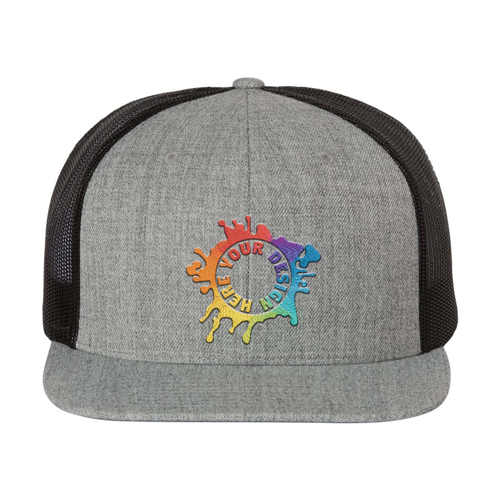 Embroidered Richardson Wool Blend Flat Bill Trucker Cap - Mato & Hash