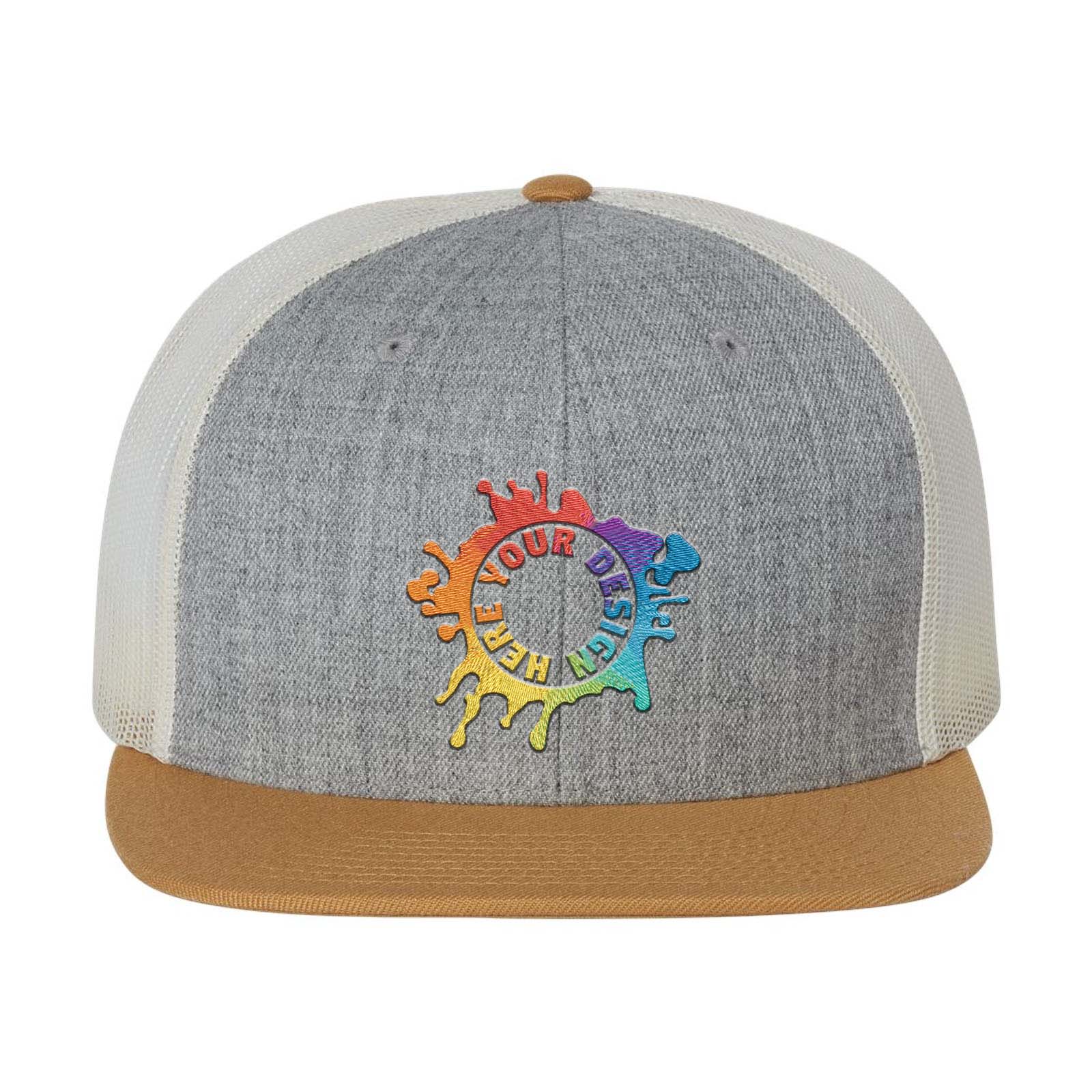 Embroidered Richardson Wool Blend Flat Bill Trucker Cap - Mato & Hash