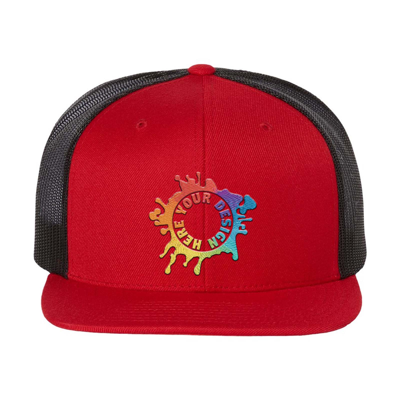 Embroidered Richardson Wool Blend Flat Bill Trucker Cap - Mato & Hash