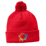 Embroidered Sport-Tek ® Solid Pom Pom Beanie - Mato & Hash
