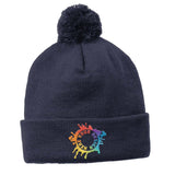 Embroidered Sport-Tek ® Solid Pom Pom Beanie - Mato & Hash