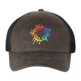 Embroidered Sportsman Faux Waxy Trucker Cap