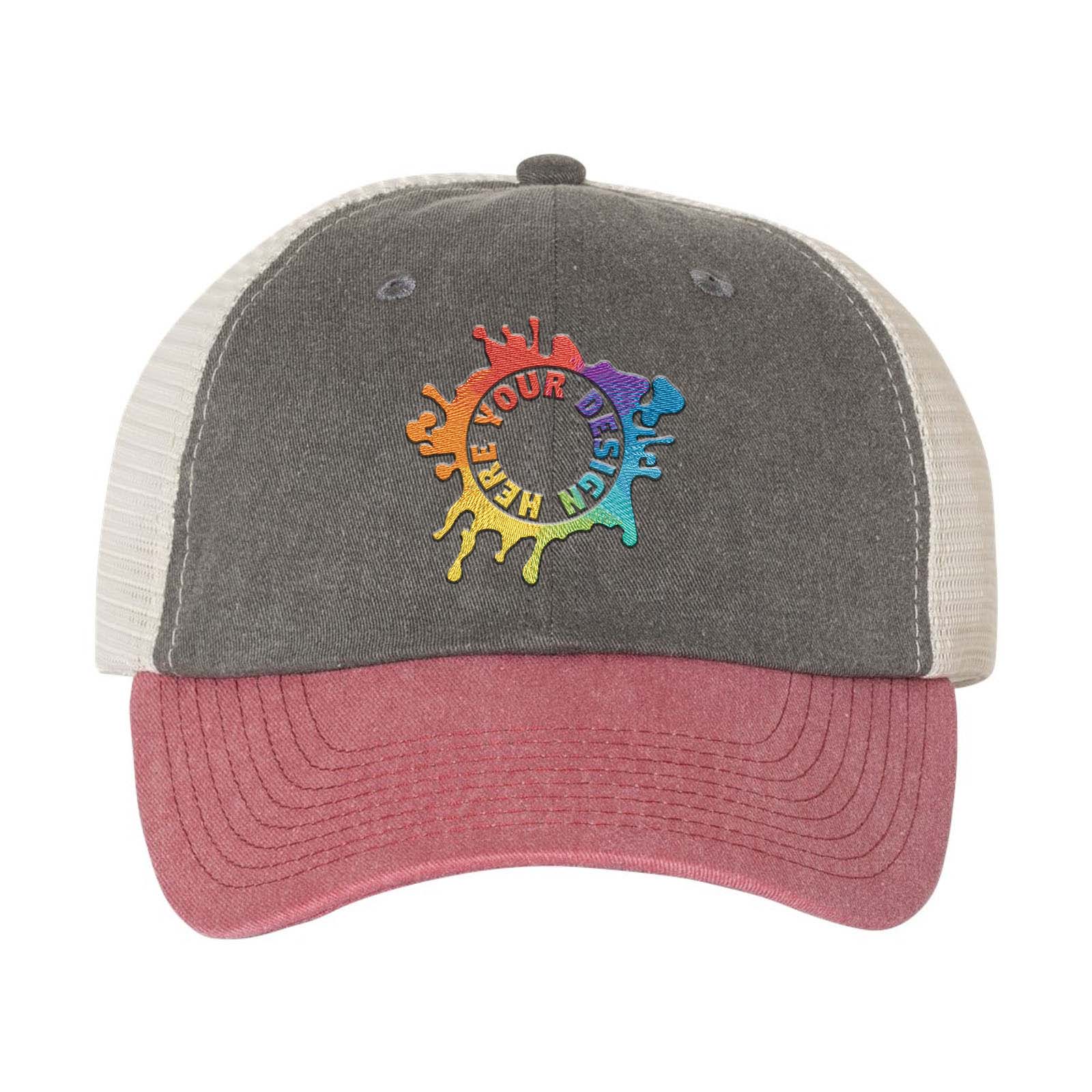 Embroidered Sportsman Pigment-Dyed Trucker Cap - Mato & Hash