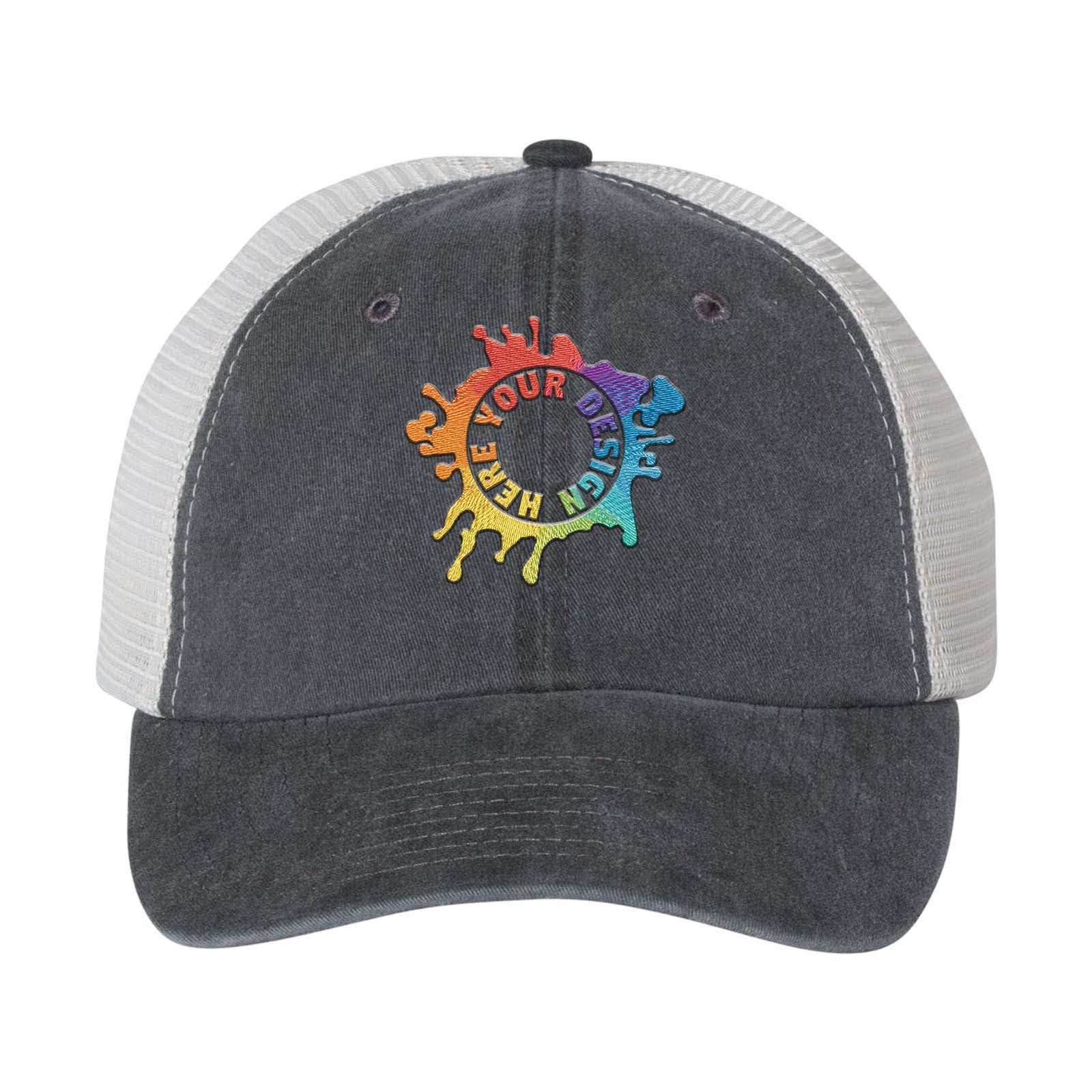 Embroidered Sportsman Pigment-Dyed Trucker Cap - Mato & Hash