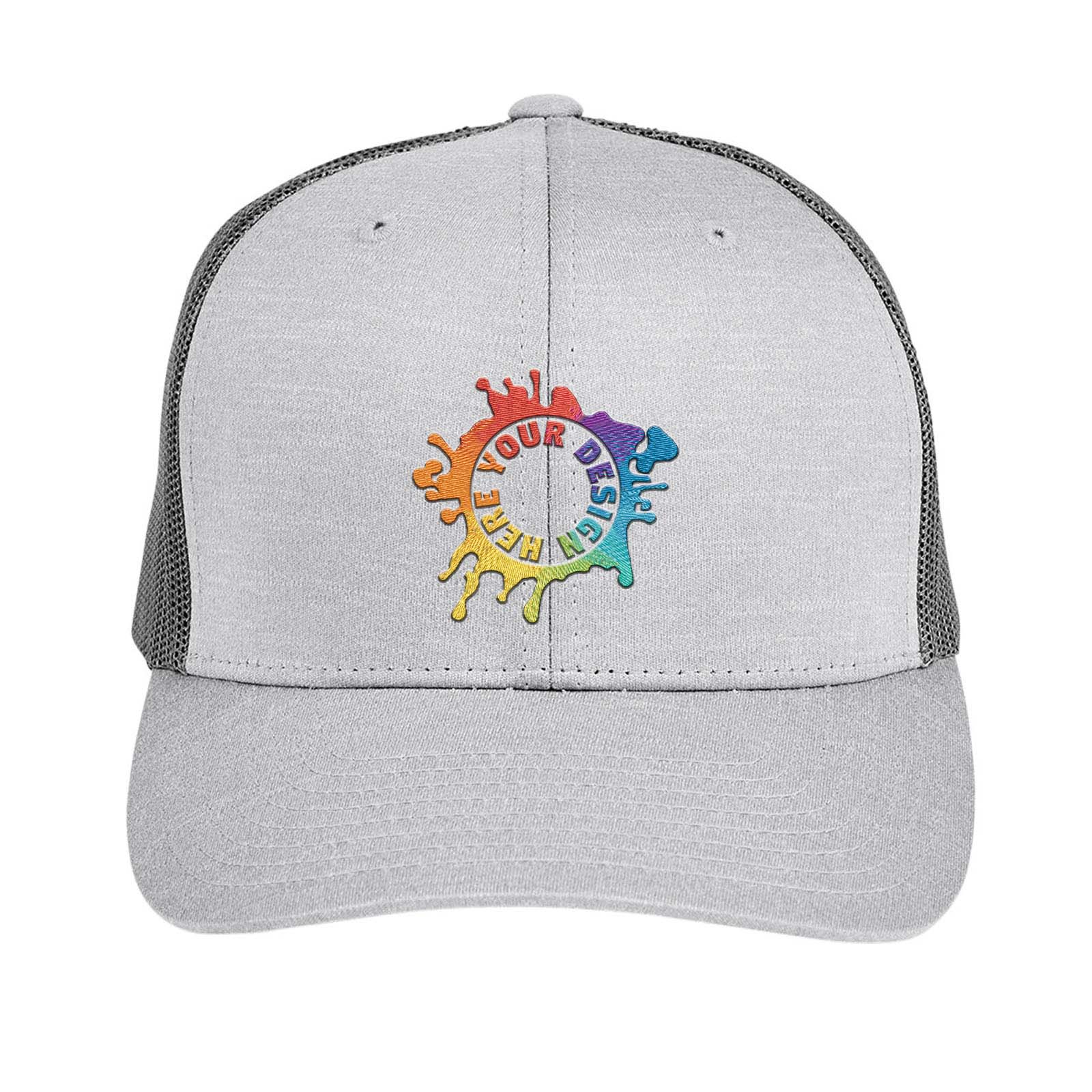 Embroidered Team 365 by Yupoong® Adult Zone Sonic Heather Trucker Cap - Mato & Hash