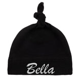 Embroidered Text Custom Name Baby Hat w/ Adjustable Top Knot