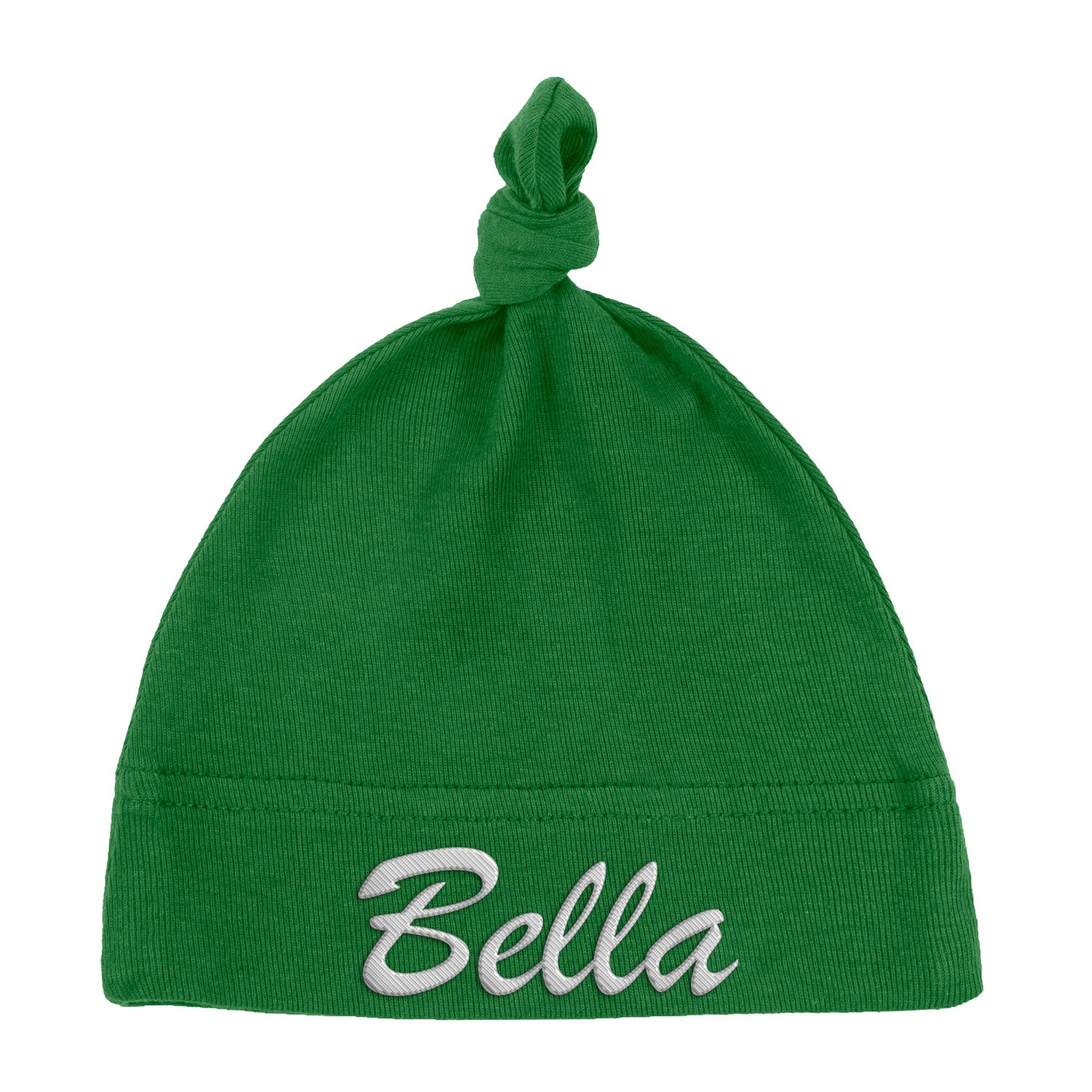 Embroidered Text Custom Name Baby Hat w/ Adjustable Top Knot - Mato & Hash