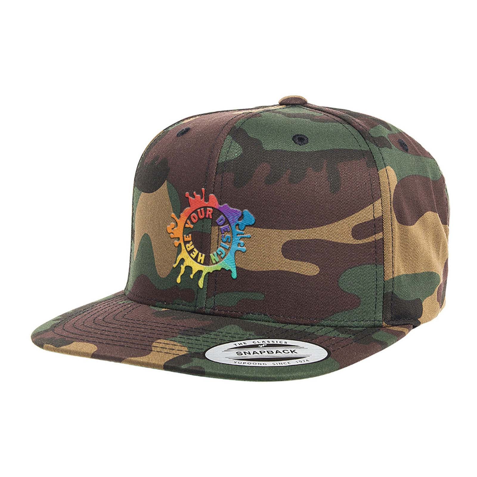 Embroidered Yupoong Adult 6-Panel Structured Flat Visor Classic Snapback - Mato & Hash