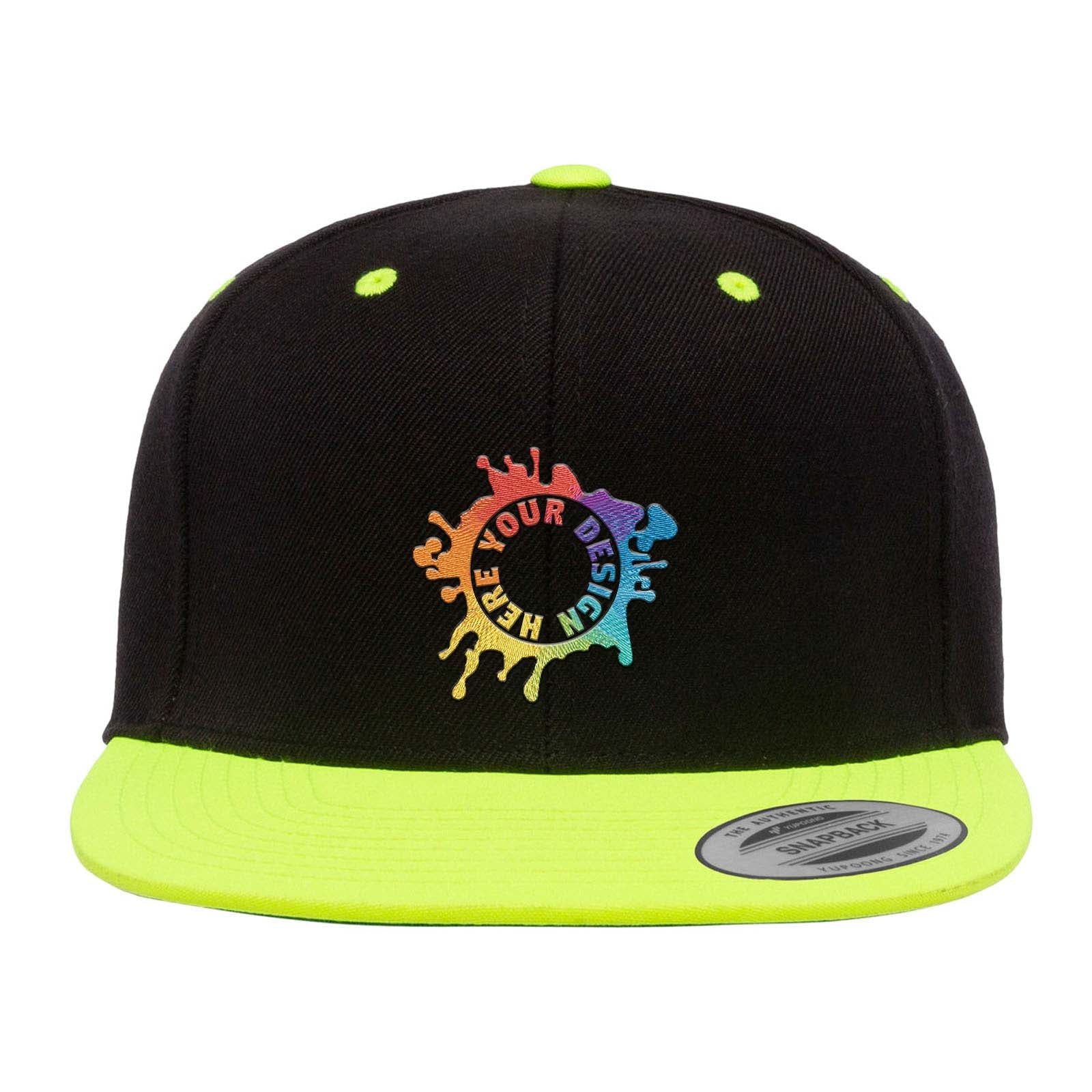 Embroidered Yupoong Adult 6-Panel Structured Flat Visor Classic Snapback - Mato & Hash