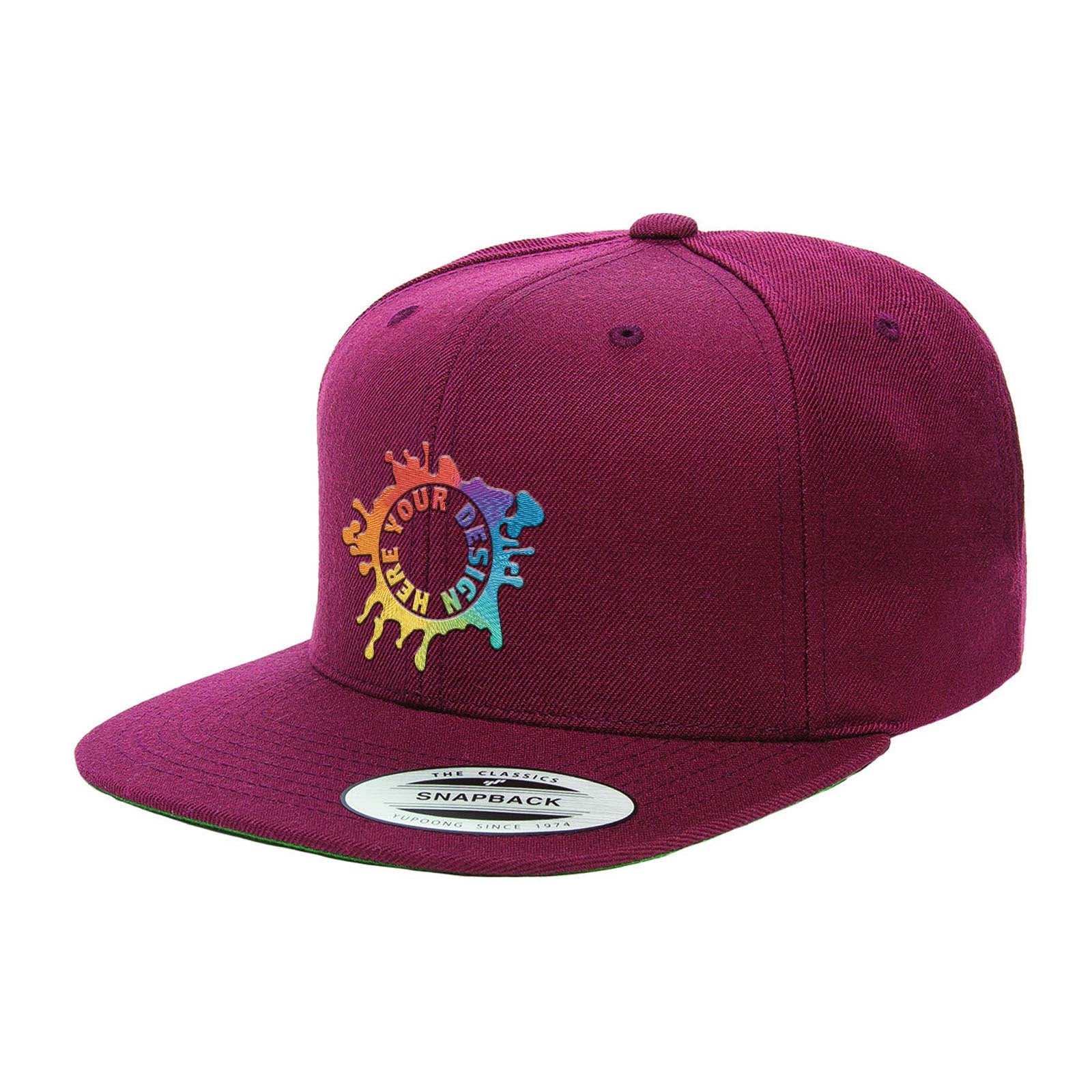 Embroidered Yupoong Adult 6-Panel Structured Flat Visor Classic Snapback - Mato & Hash