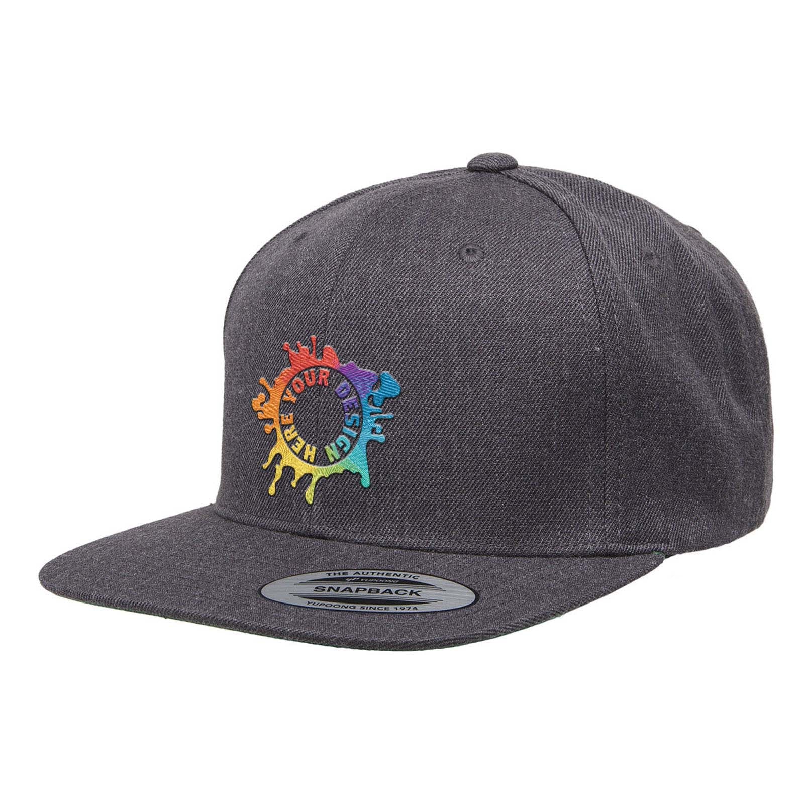 Embroidered Yupoong Adult 6-Panel Structured Flat Visor Classic Snapback - Mato & Hash