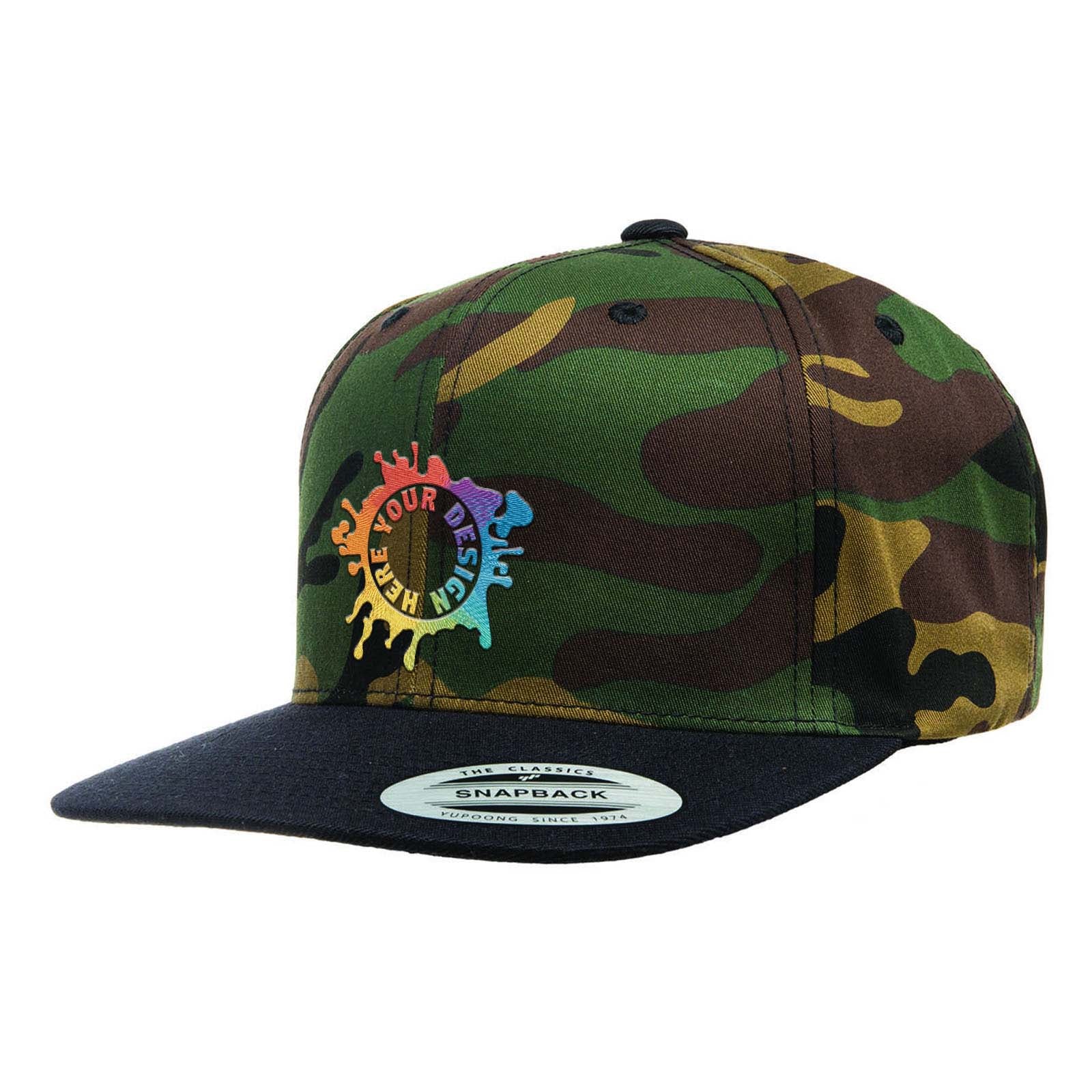 Embroidered Yupoong Adult 6-Panel Structured Flat Visor Classic Snapback - Mato & Hash