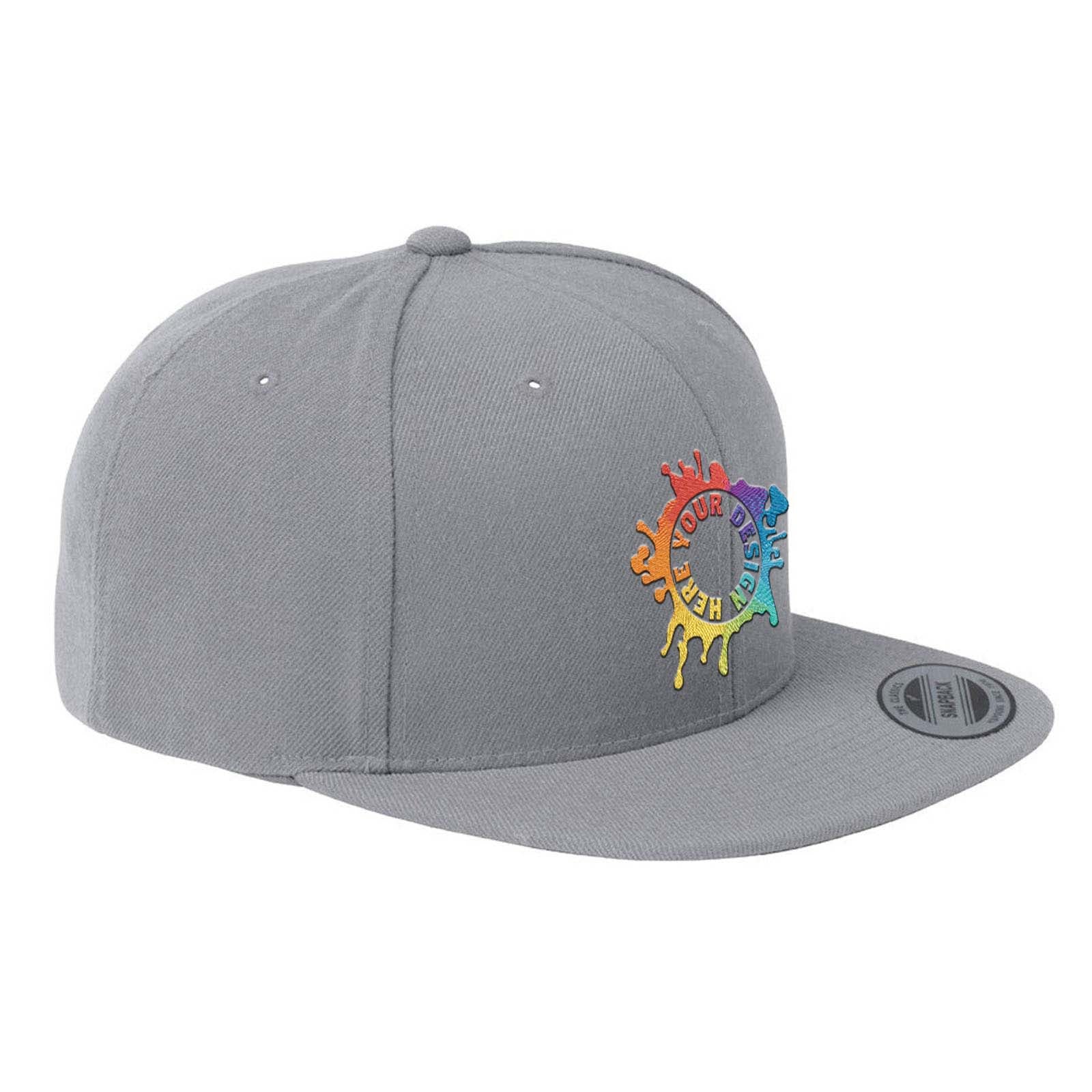 Embroidered Yupoong Adult 6-Panel Structured Flat Visor Classic Snapback - Mato & Hash