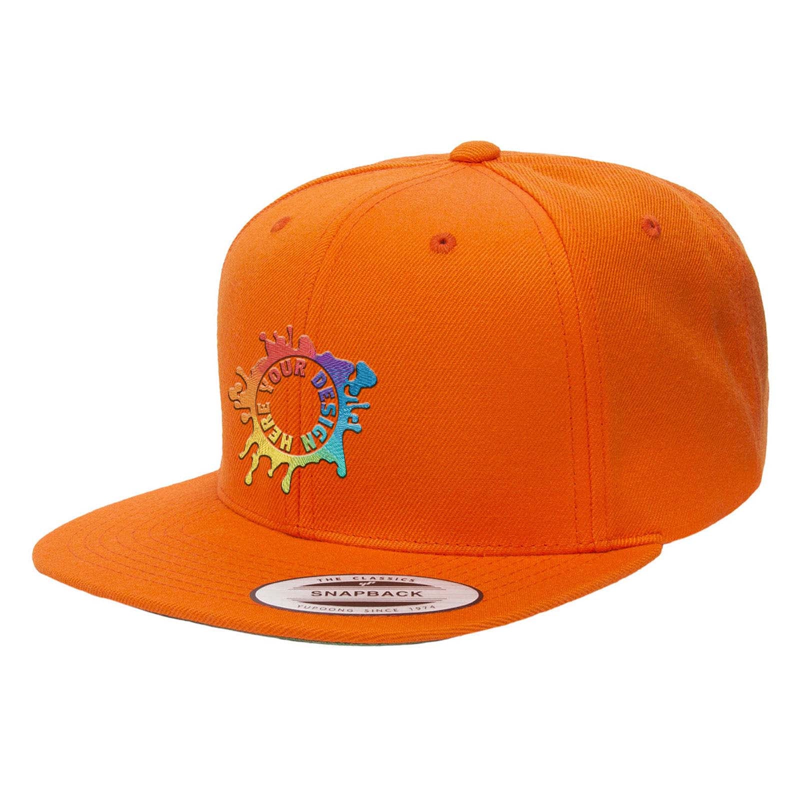 Embroidered Yupoong Adult 6-Panel Structured Flat Visor Classic Snapback - Mato & Hash