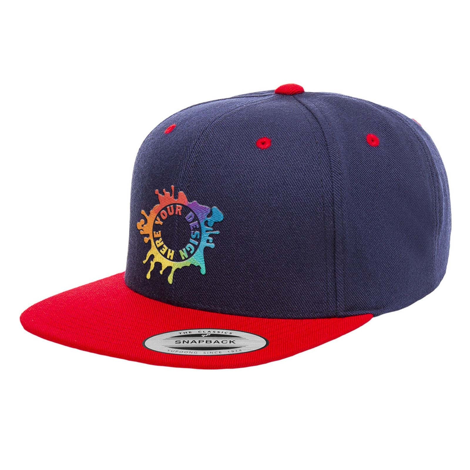 Embroidered Yupoong Adult 6-Panel Structured Flat Visor Classic Snapback - Mato & Hash