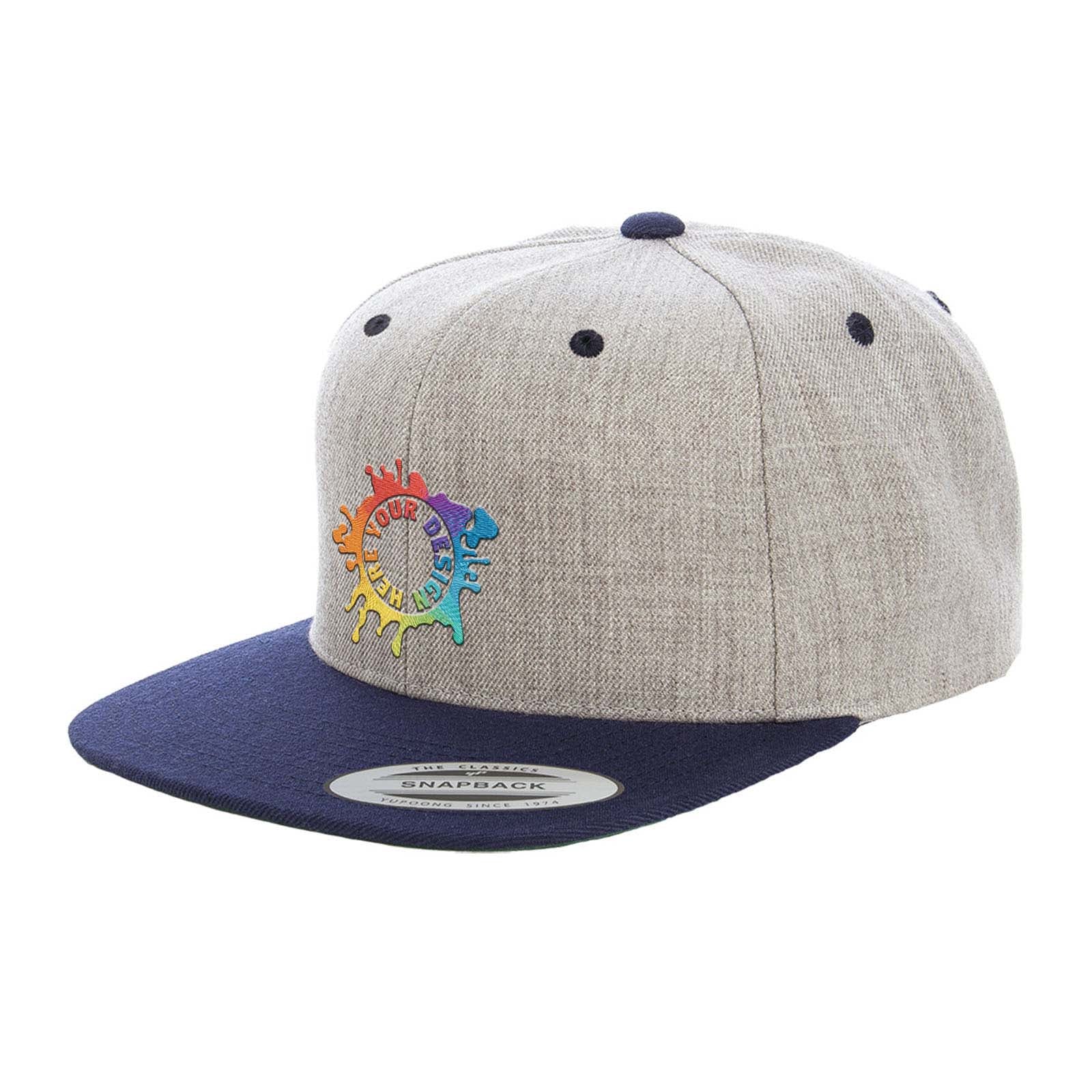 Embroidered Yupoong Adult 6-Panel Structured Flat Visor Classic Two-Tone Snapback - Mato & Hash