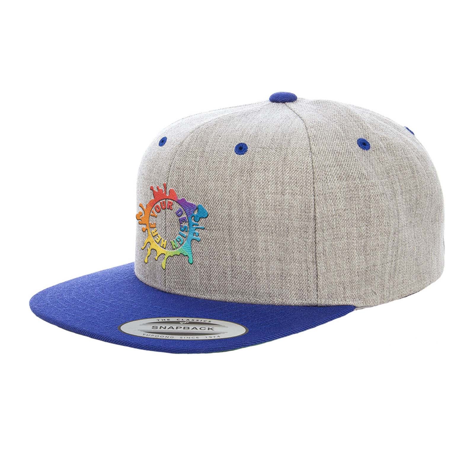 Embroidered Yupoong Adult 6-Panel Structured Flat Visor Classic Two-Tone Snapback - Mato & Hash